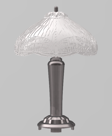 Digital STL Dollhouse Miniature Tiffany Style Lamp (Dragonfly) Files for 3D Printing in 1:12 Scale